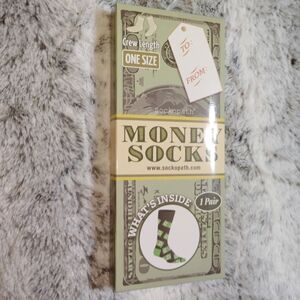Money Socks Graphic  Novelty Odd Fun Crew Black Sock